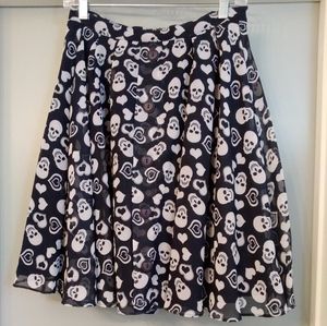 Rock Steady Skull and Heart Skirt